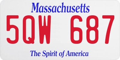 MA license plate 5QW687
