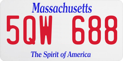 MA license plate 5QW688