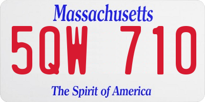 MA license plate 5QW710
