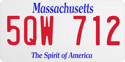 MA license plate 5QW712