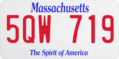 MA license plate 5QW719