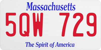 MA license plate 5QW729