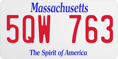 MA license plate 5QW763