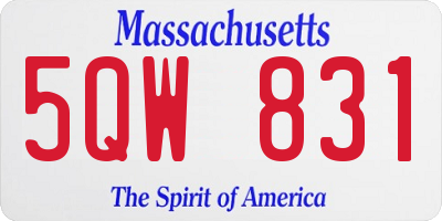 MA license plate 5QW831