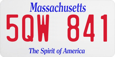 MA license plate 5QW841