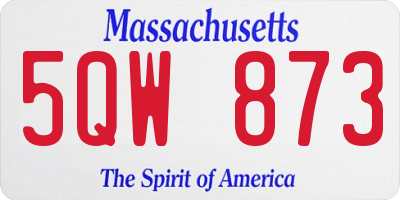 MA license plate 5QW873