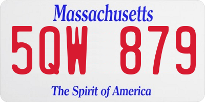 MA license plate 5QW879