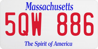 MA license plate 5QW886