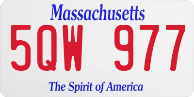 MA license plate 5QW977