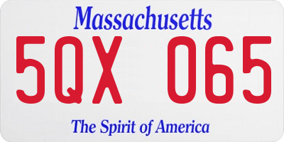 MA license plate 5QX065