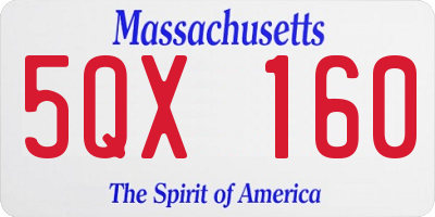 MA license plate 5QX160
