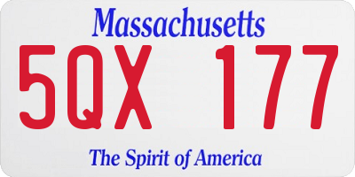 MA license plate 5QX177