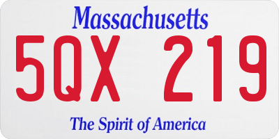 MA license plate 5QX219