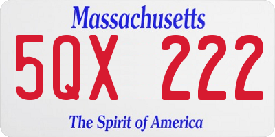 MA license plate 5QX222
