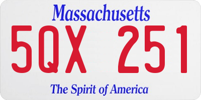 MA license plate 5QX251