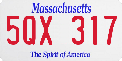 MA license plate 5QX317