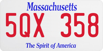 MA license plate 5QX358