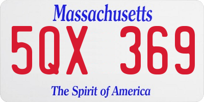 MA license plate 5QX369