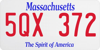MA license plate 5QX372