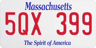 MA license plate 5QX399