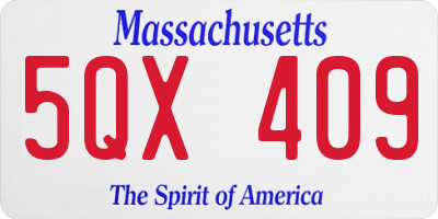 MA license plate 5QX409