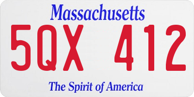 MA license plate 5QX412