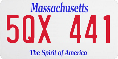 MA license plate 5QX441