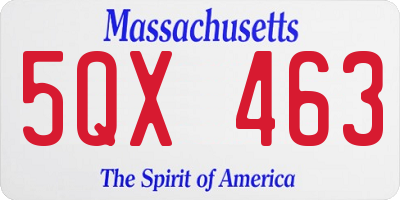 MA license plate 5QX463