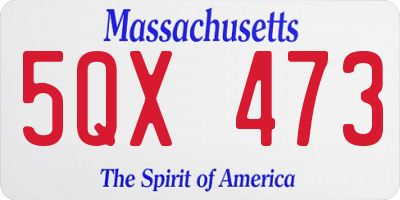 MA license plate 5QX473