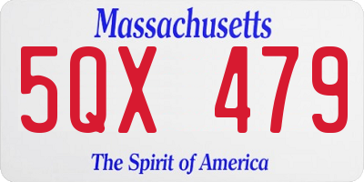 MA license plate 5QX479