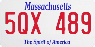 MA license plate 5QX489