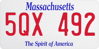 MA license plate 5QX492