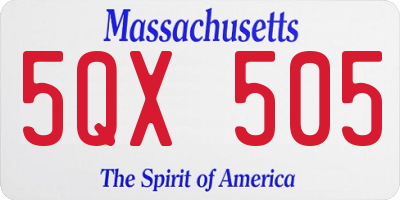 MA license plate 5QX505