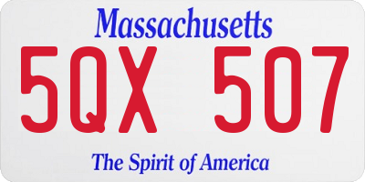 MA license plate 5QX507