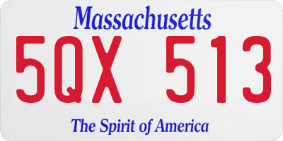 MA license plate 5QX513