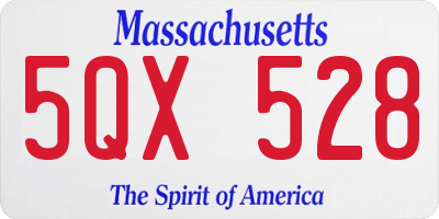 MA license plate 5QX528