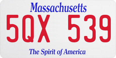 MA license plate 5QX539