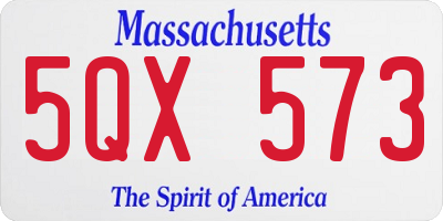 MA license plate 5QX573