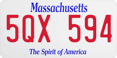 MA license plate 5QX594