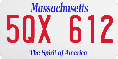 MA license plate 5QX612
