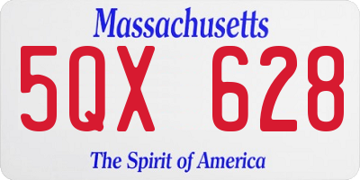 MA license plate 5QX628