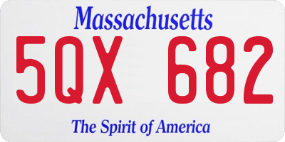 MA license plate 5QX682