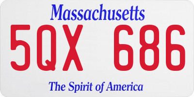 MA license plate 5QX686