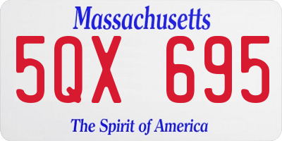 MA license plate 5QX695