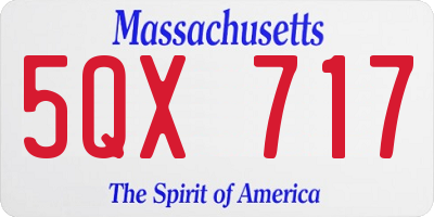 MA license plate 5QX717