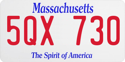 MA license plate 5QX730
