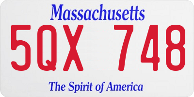 MA license plate 5QX748