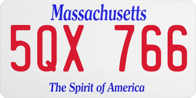 MA license plate 5QX766