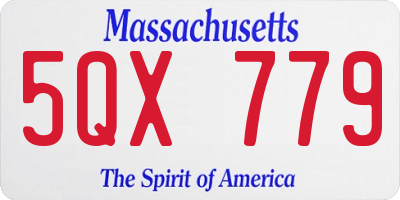MA license plate 5QX779