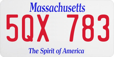MA license plate 5QX783